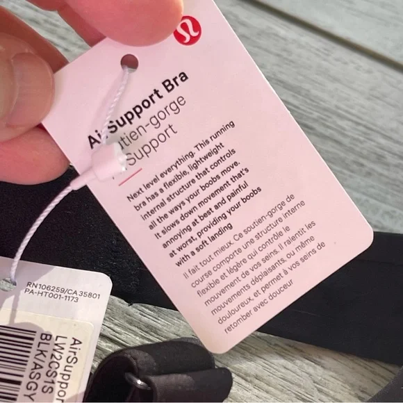 Lululemon Athletica Air Support Black Running Bra Size 36D NWT - Picture 4 of 7